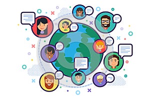 Global Social Network and Diversity Concept Flat