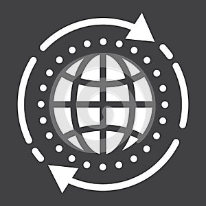 Global solution glyph icon, seo and development