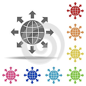 global solutions icon. Elements of Seo & Development in multi colored icons. Simple icon for websites, web design, mobile app,