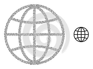 Global Sphere Recursive Mosaic of Global Sphere Icons