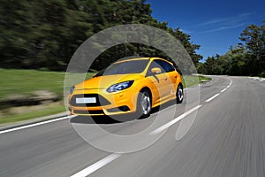 Global sport car driving front