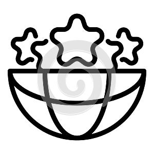 Global stars training icon, outline style