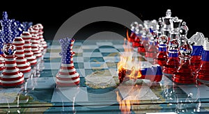 EUA vs RÃºssia no Xadrez: Rei Americano Enfrenta PeÃ§a Russa em Chamas