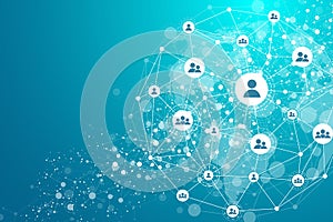 Global structure networking and data connection concept. Social network communication in the global computer networks