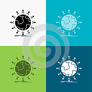 global, student, network, globe, kids Icon Over Various Background. glyph style design, designed for web and app. Eps 10 vector