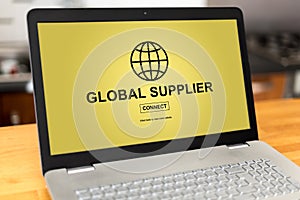 Global supplier concept on a laptop