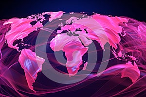 Global Support World map outlined by