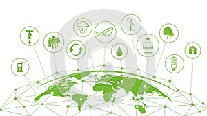 Global sustainability network concept Vector illustration