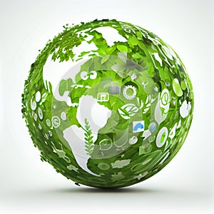 Global Sustainability: A Spinning Green Globe in Action