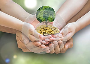 Global sustainable investment fund with environment, social, governance (ESG) and CSR policy concept photo