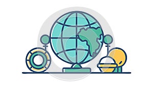 Global Systems Icon: Interconnected World Data Flow, vector design Generative AI