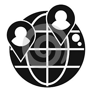 Global target icon simple vector. People hunter