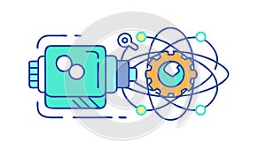 Global Tech Network: Interconnected Digital Systems, vector design Generative AI