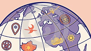 Global Technology and Data Network Connectivity, vector design Generative AI