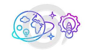 Global Technology Energy Icon, World Connectivity, vector design Generative AI