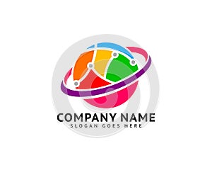 Global Technology Logo Template Design