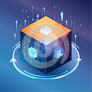 Global Technology Network Hub Illustration