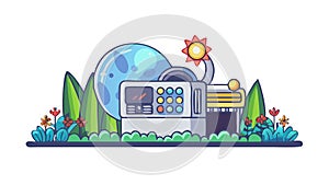 Global Technology Network Icon, Connected World Data Vector, vector design Generative AI