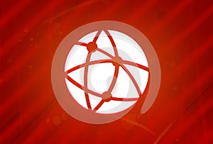Global technology or social network icon isolated on abstract red gradient magnificence background