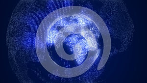 Global technology world map, globe worldmap icon, 3d render backgroung