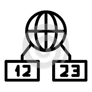 Global time icon outline vector. World zone