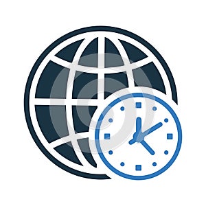 Global, time, zone icon. 65
