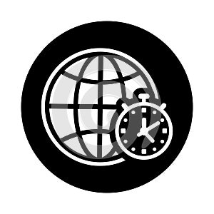 Global, time, zone icon. Black vector sketch