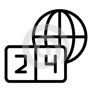 Global timezone icon outline vector. World zone