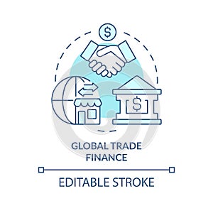 Global trade finance turquoise concept icon