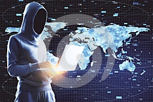 Global trade and malware concept