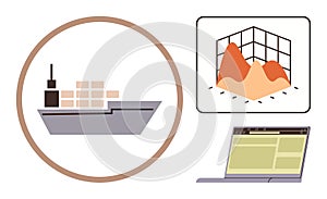 Global Trade Management with Cargo Ship, 3D Data Visualization, and Technology Integration