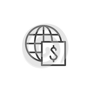 Global transaction line outline icon