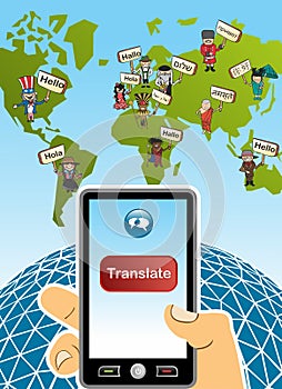 Global translation app concept photo