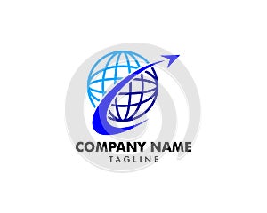 Global Travel Agency Logo Design Element