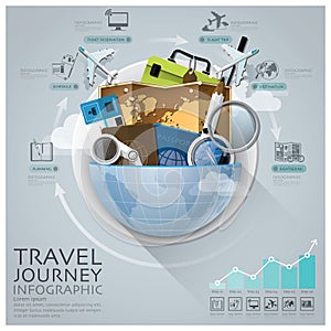 Global Travel And Journey Infographic With Round Circle Diagram