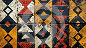 global tribal textiles, tribal patterns are influenced by indigenous cultures worldwide, featuring bold geometric shapes photo