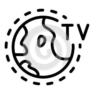 Global tv reportage icon, outline style