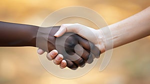 Global unity handshake. AI generated