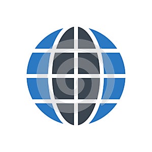 Global vector glyph colour icon