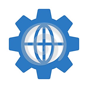 Global glyph colour vector icon