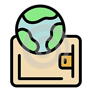 Global vpn icon vector flat
