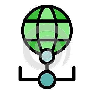 Global vpn safety icon vector flat