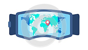 Global VR Map: Immersive World Navigation, vector design Generative AI