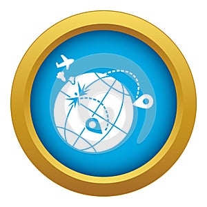 Global war migration icon blue vector isolated