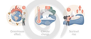 Global warming abstract concept vector illustrations.