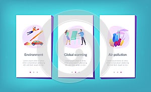 Global warming app interface template.