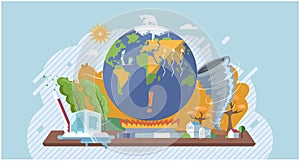 Global warming, climate change, plastic pollution and ecology problems