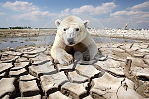Global warming. Climate change. Polar bear.