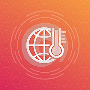 global warming, climate change vector icon