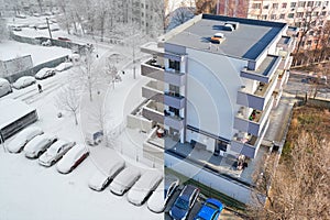 Global warming concept: same location on the same Winter day, one year apart - composition from two photos.